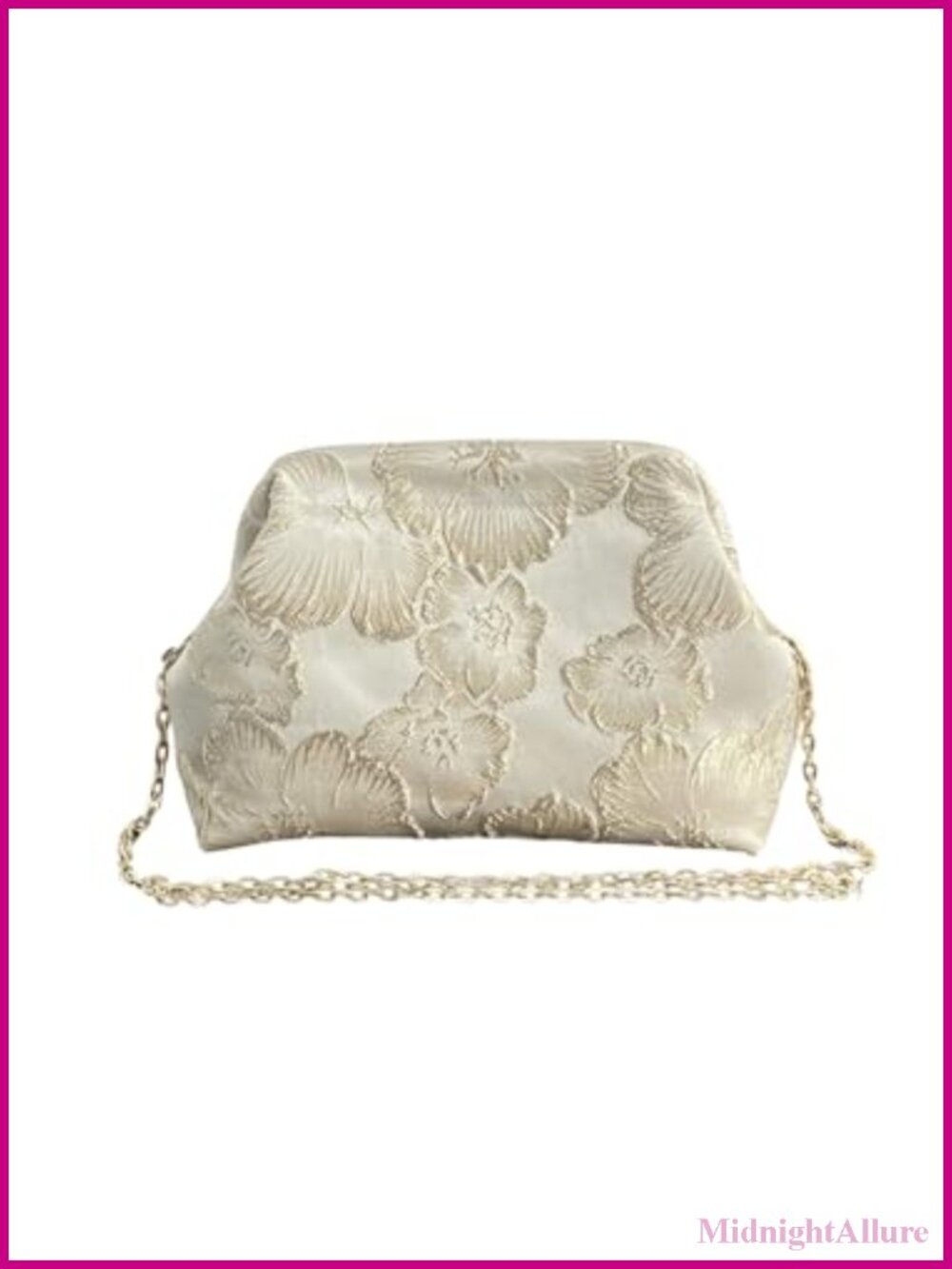 Women's Floral Embroidered Clutch Evening Bag Chain Crossbody Purse